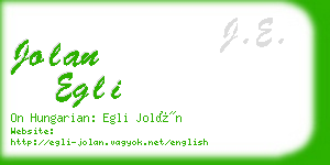 jolan egli business card